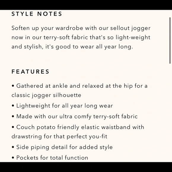 NWT Lively The Terry-Soft Jogger in Deep Sky Size Small - Picture 5 of 7